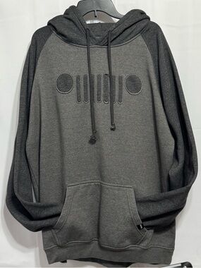 JEDCO Jeep Raglan Hoodie Gray 2XL Gorpcore Heritage Rugged Utility Outdoors